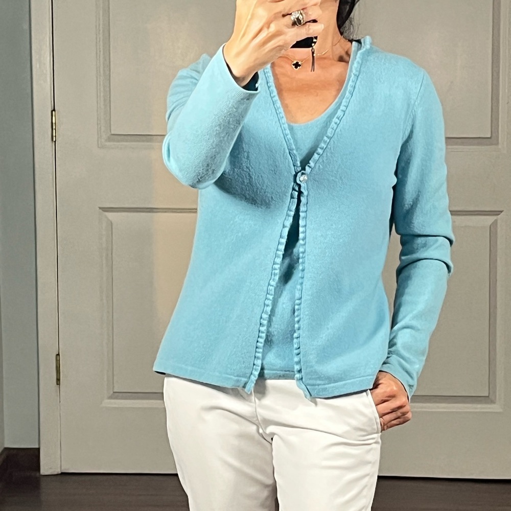 Ann Taylor 100% cashmere shell cardigan set size S